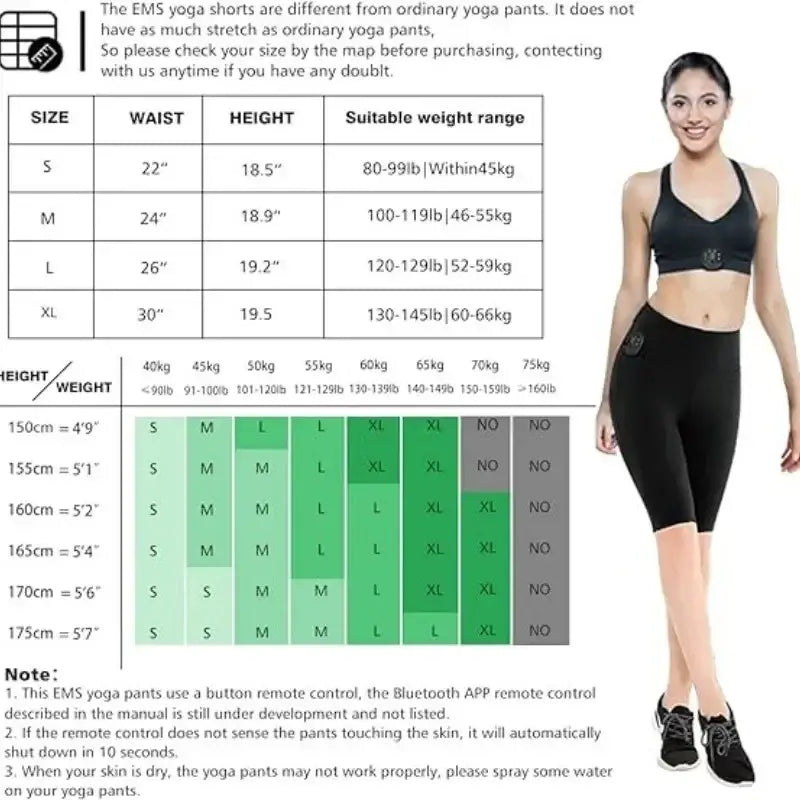FitSculpt EMS™ High-Waist Yoga Shorts – Muscle Stimulator Butt Lifter with 8 Modes & 19 Intensity Levels