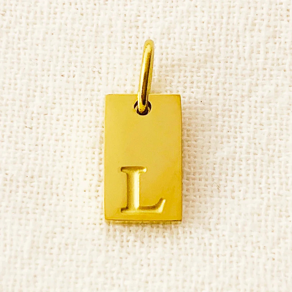 10PCS Alphabet Charm Pendant for Necklaces Stainless Steel Jewelry DIY Engraved Lettering Accessories Women's Fashion Jewelry