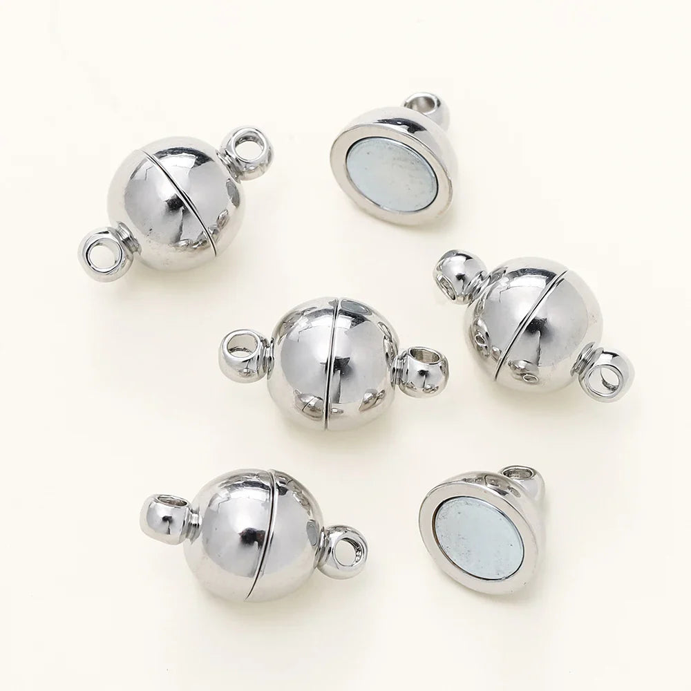 4/6pcs/pack 8*14MM 14K/18K Gold Plated Brass Magnetic Bracelet Clasp Beads for Handmade DIY Jewelry Making Accessories