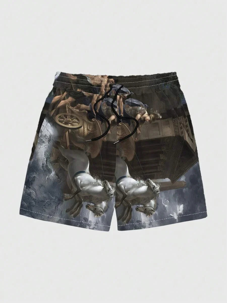Men's 3D Art Print Quick Dry Summer Shorts