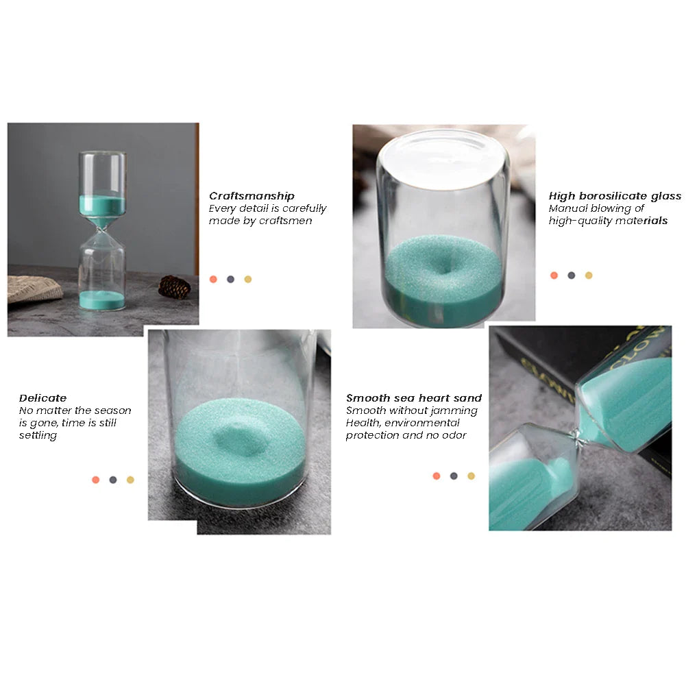 5/10/15/30 Minutes Sandglass Sand Timer Color Glass Hourglass Sand Clock Children Kids Gift Fashion Home Decoration