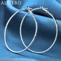 ALIZERO 925 Sterling Silver Earrings Simple Round Circle Hoop Earrings For Woman Fashion Wedding Engagement Charm Jewelry Gifts