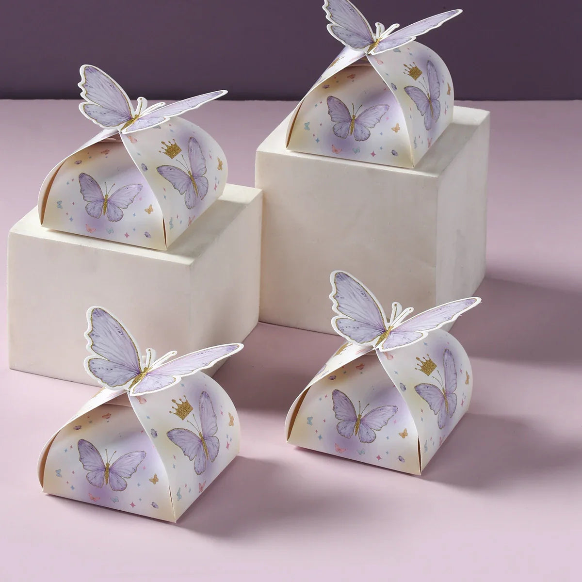 Pink Butterfly Candy Gifts Box Happy Birthday Party Decor Kids Girl Butterfly Wedding Birthday Party Supplies Baby Shower Decor