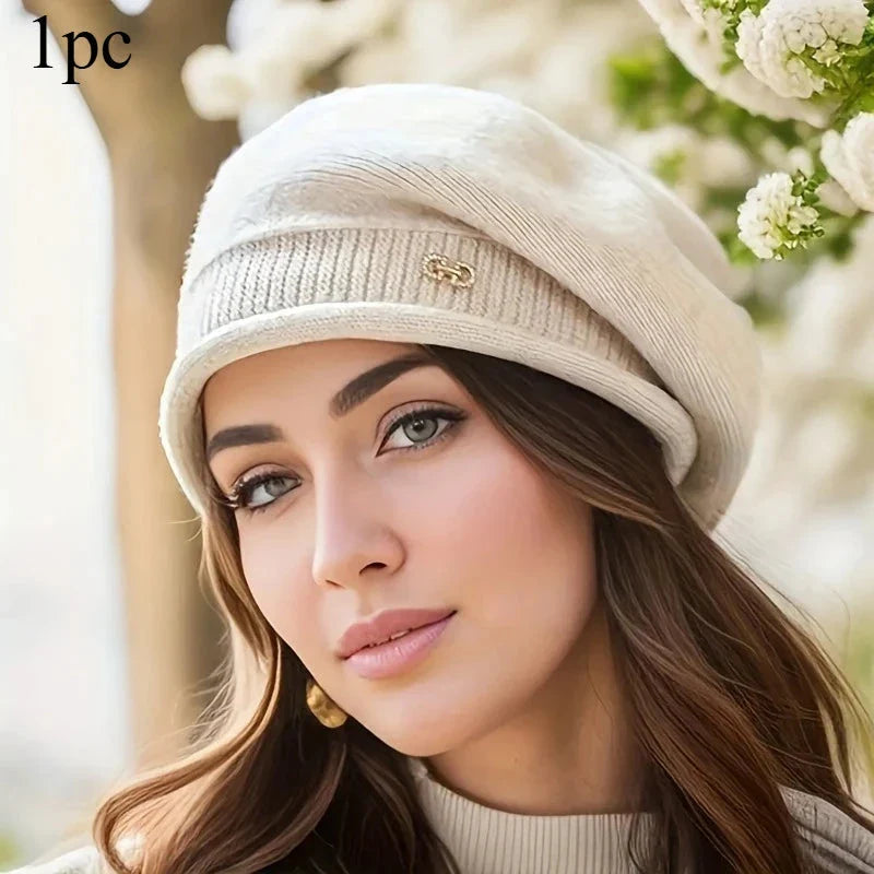 Women’s Soft Jacquard Knit Beret Cap Lightweight Stretchy Hat - Image 6
