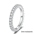 NeeTim D Color 2mm Full Moissanite Diamond Ring for Women Sterling Silver 925 with Gold Plated Wedding Bridal Band Rings Jewelry