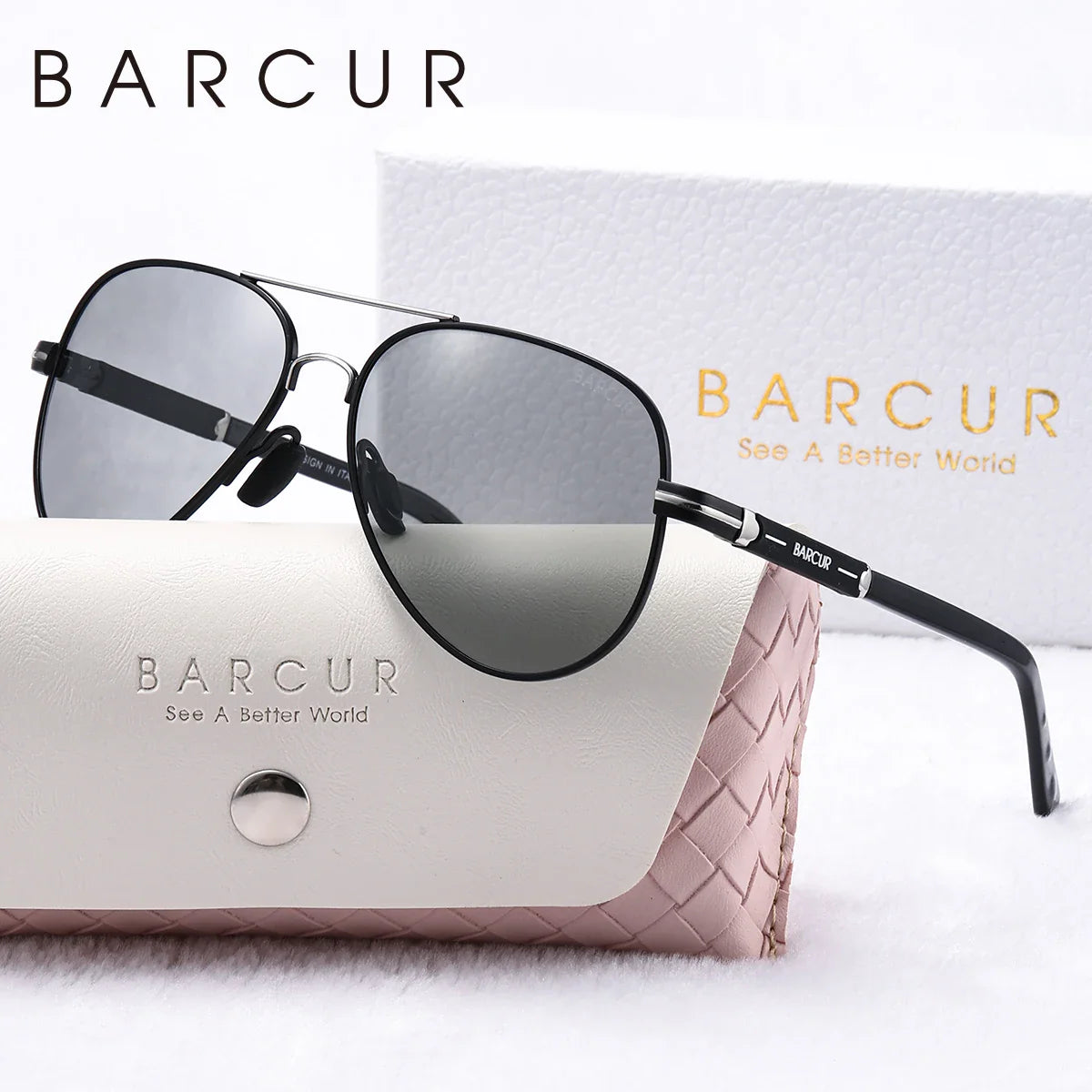 Oversize Polarized Sunglasses Women's Metal Elliptical Frame