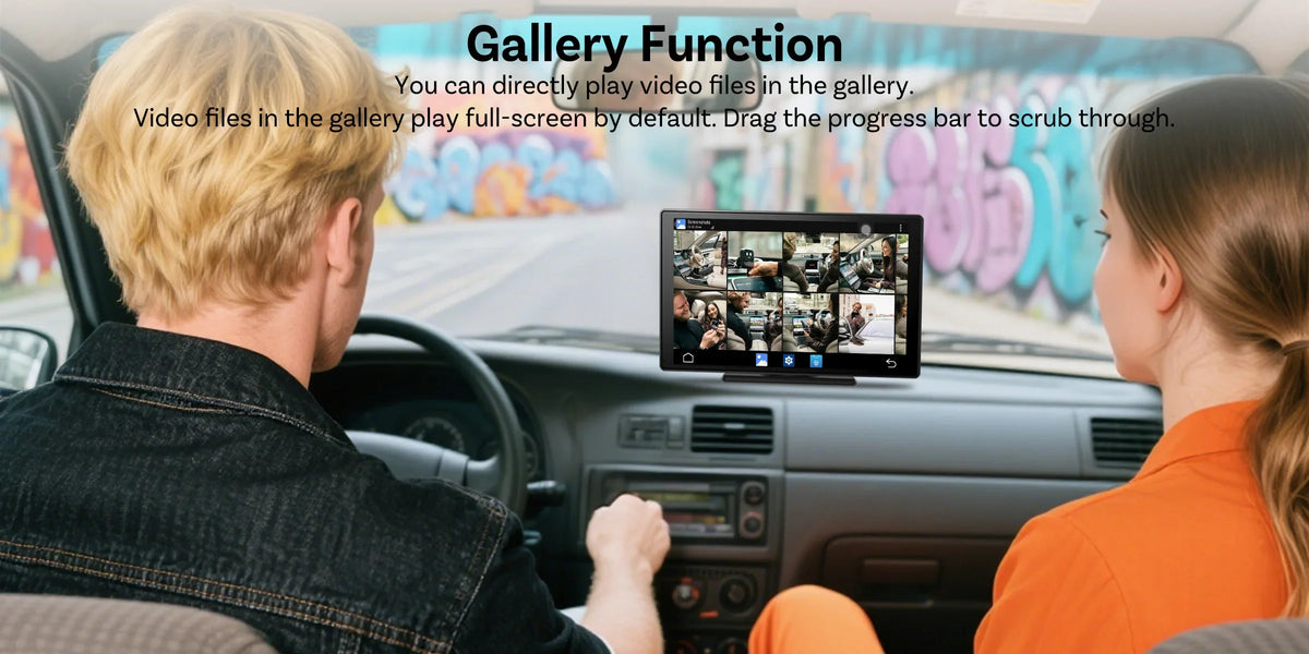 9 Inch Portable Wireless CarPlay Screen, Apple CarPlay and Android Auto Touch Display
