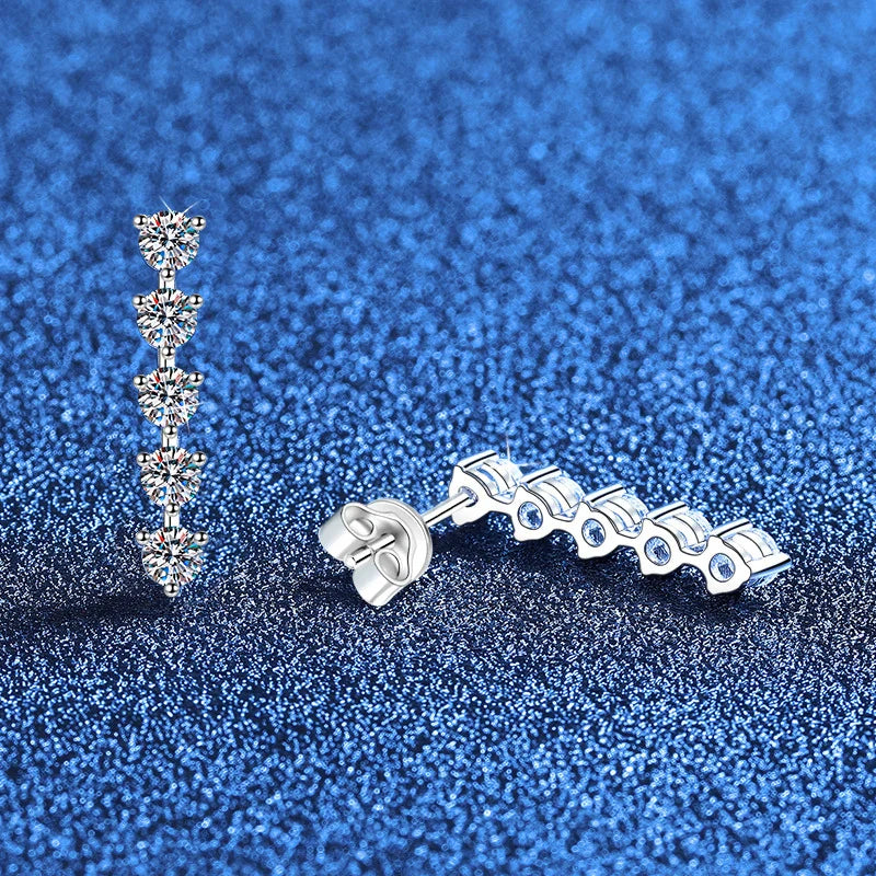 NeeTim 3mm Full Moissanite Earring For Women Wedding Fine Jewely 925 Sterling Sliver With White Gold Plated Party Studs Earrings