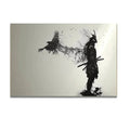 Black and White Japanese Black Samurai Man with Crow Posters and Print Wall Art Canvas Painting for Living Room Cuadros Decor