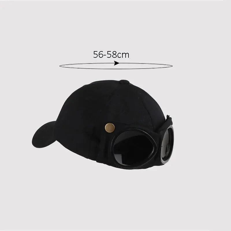 Aviator Baseball Cap – Unisex Summer Hat with Built-In Sunglasses