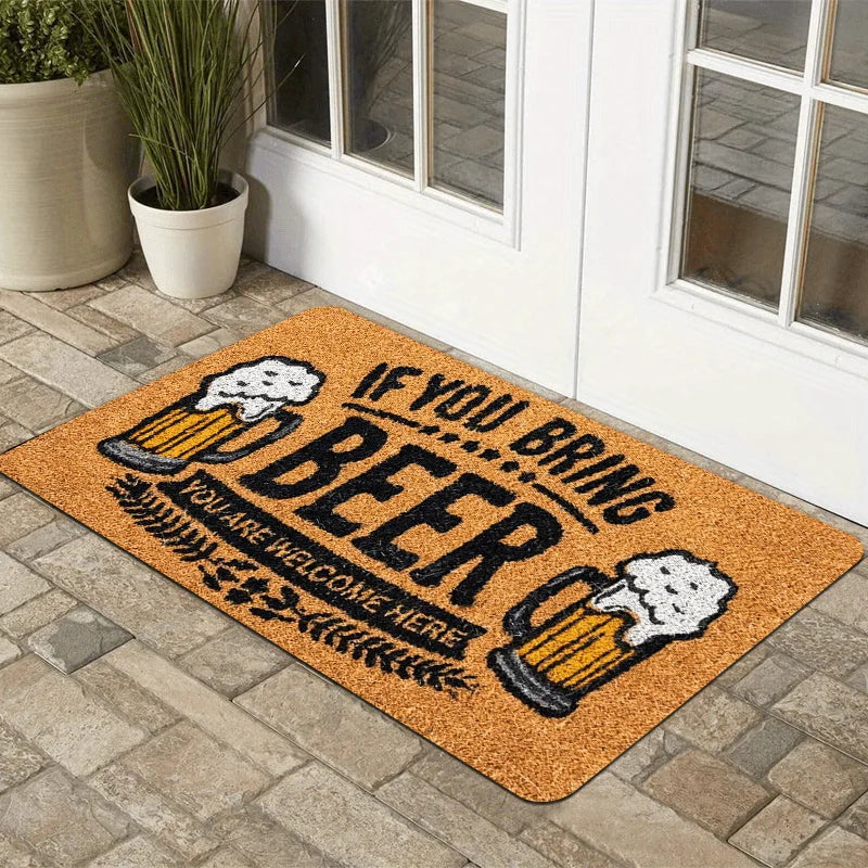 VIKAMA Beer Lovers Welcome Rug Living Room, Bedroom, Entryway Doormat Soft, Comfortable, Skin-Friendly Carpet Home Decor