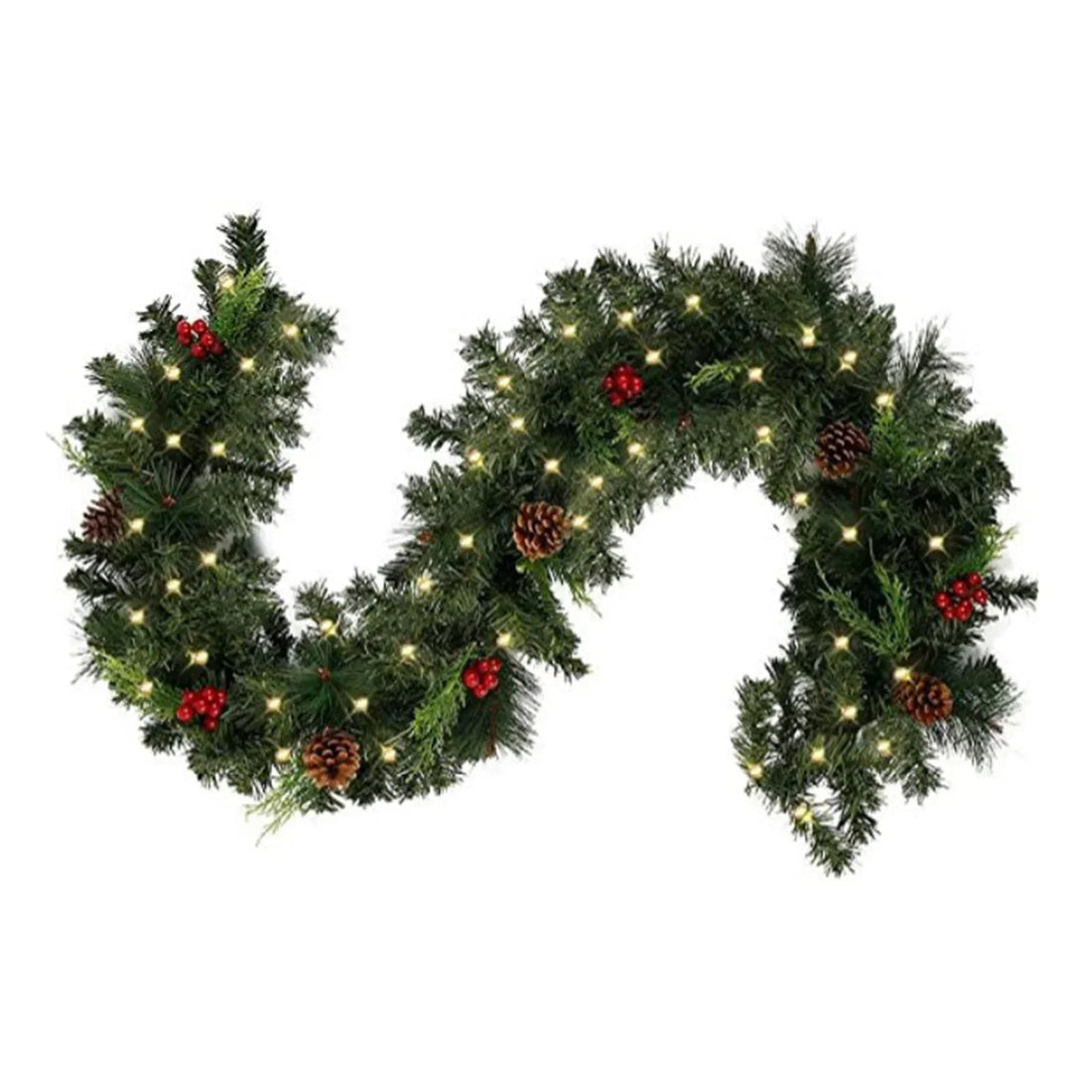 1.8/2.7M Christmas Decoration Rattan Christmas Garland Red Berrys Branches Stylish DIY Wreath Party Decoration Home Wall Door