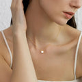VENTFILLE 925 Silver Circular Geometry Rose Necklace Dropwise Glaze Korean Gentle Jewelry Birthday Gift Wholesale