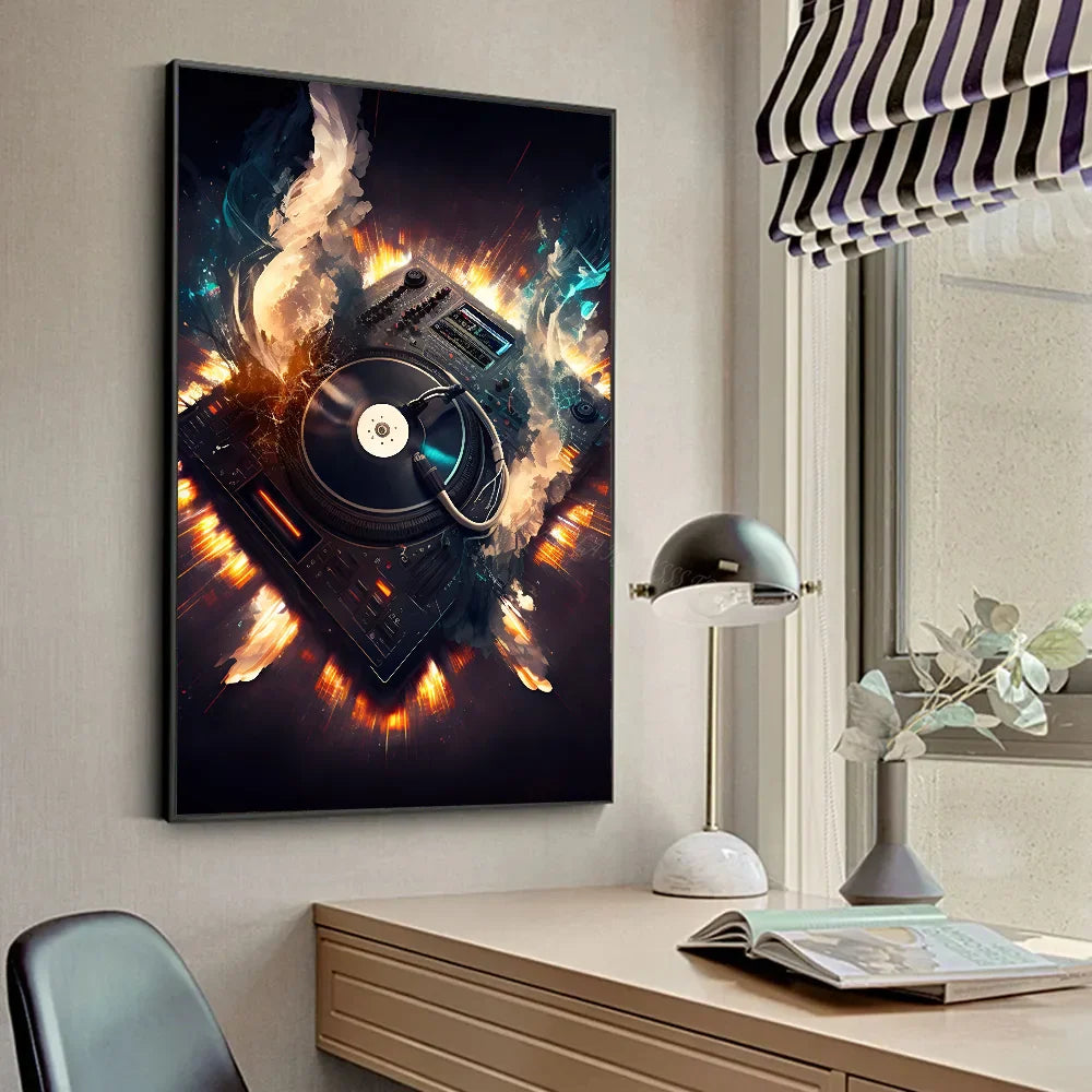 Animal Monkey Cat Dog Headphone Dj Music Poster Canvas P Poster HD Posters Home Room Bar Cafe Decor Art Wall Painting Picture