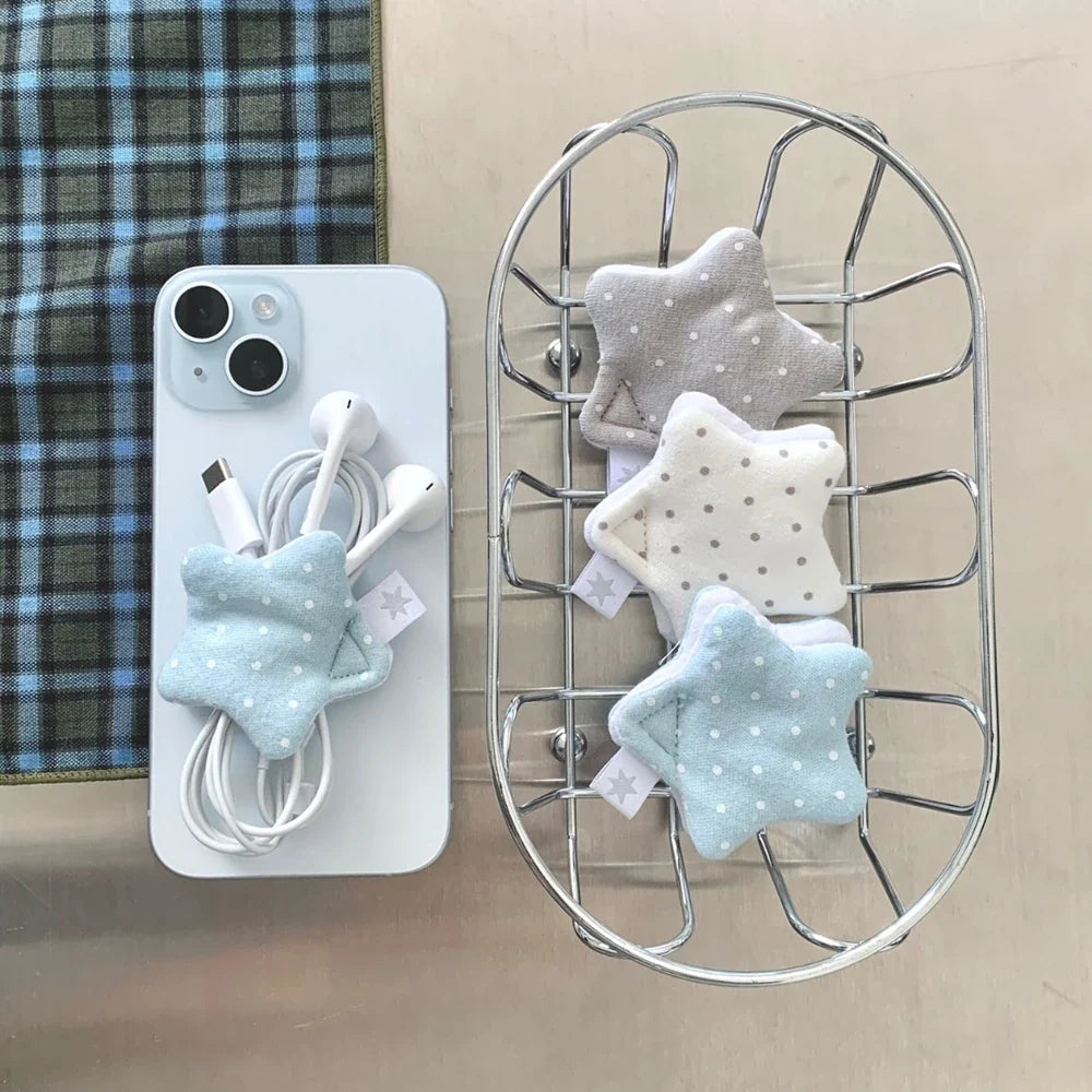 Y2K Fabric Star Cord Organizer Set Handmade Cable Wrap Accessories - Image 4