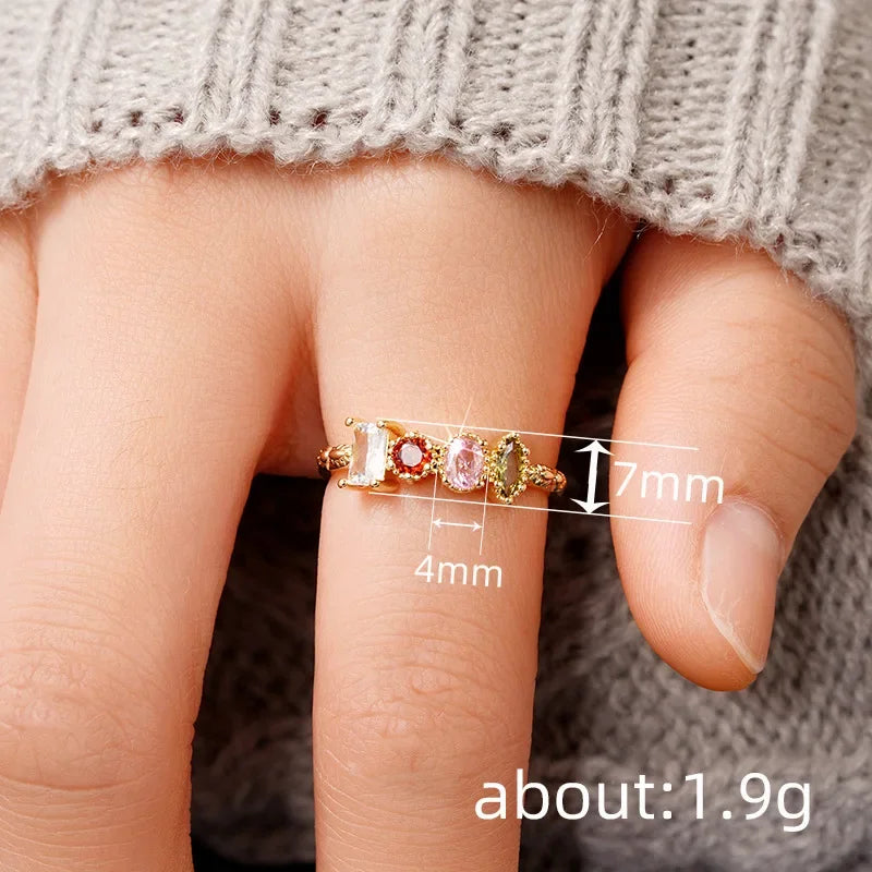 925 Sterling Silve Cubic Zirconia Women Rings for Wedding Party Luxury Gold Color Bright Female Rings Party Trendy Fine Jewelry