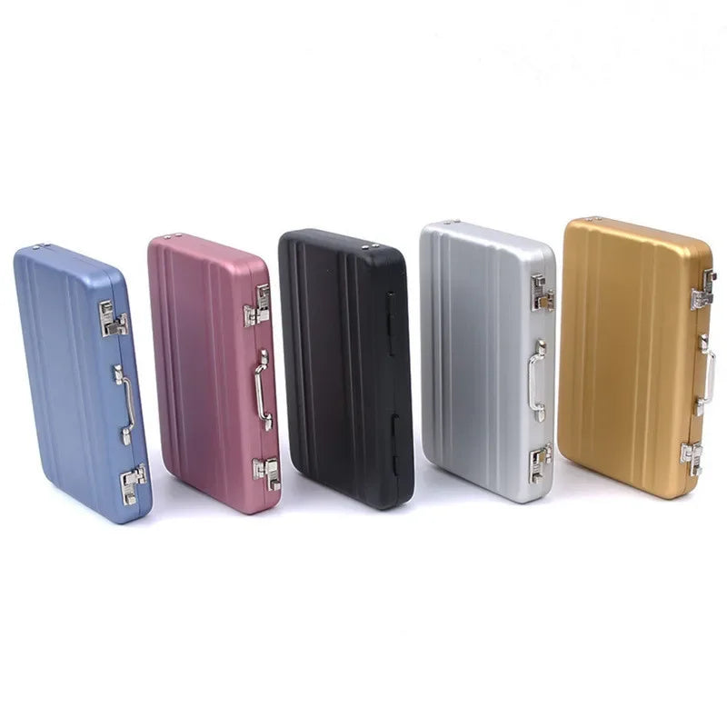 New Storage Box Aluminum Business ID Credit Card Holder Mini Suitcase Bank Card Box Holder Jewelry Case Organizer Rectangle