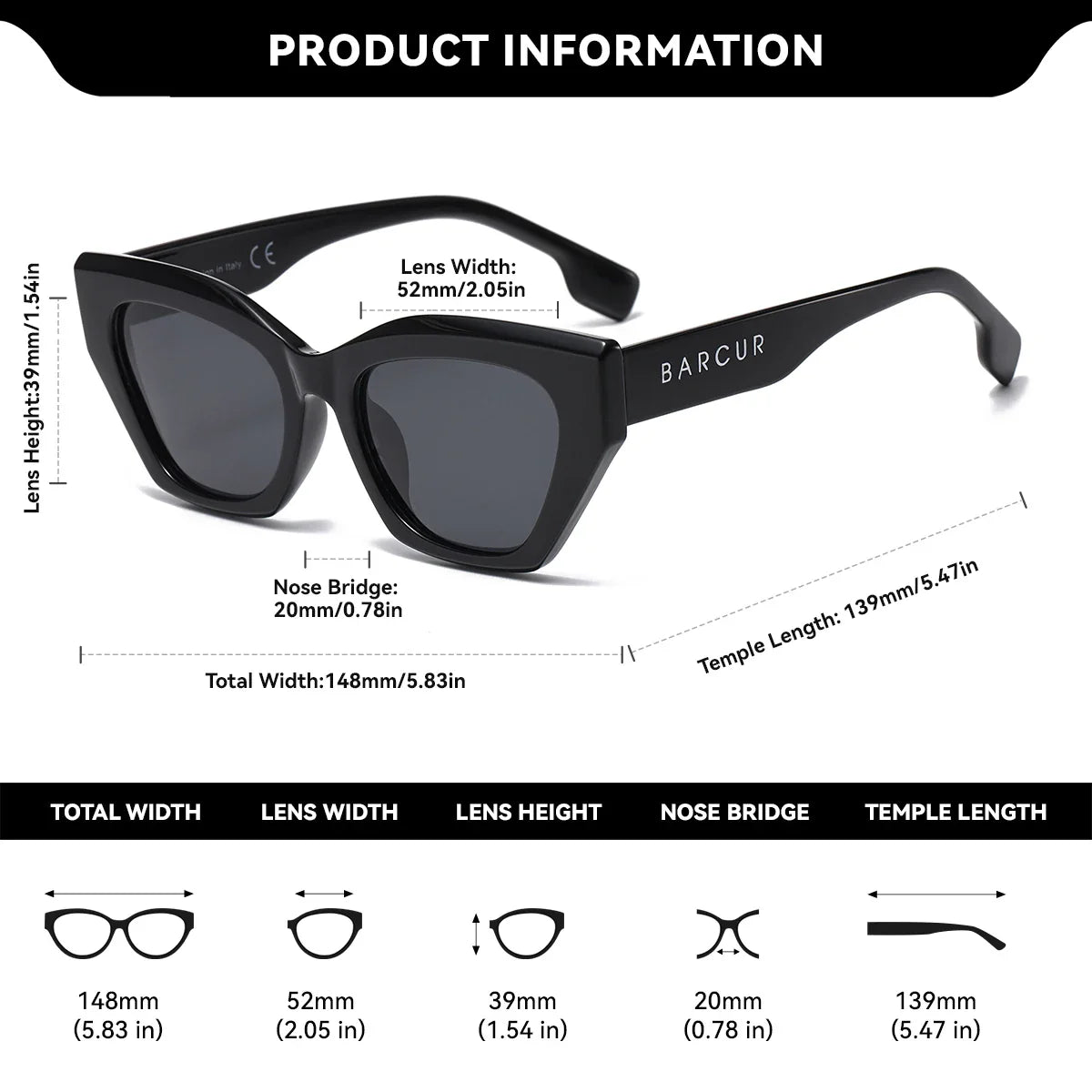 Stylish Irregular Polarized Sunglasses Thick Frame UV400