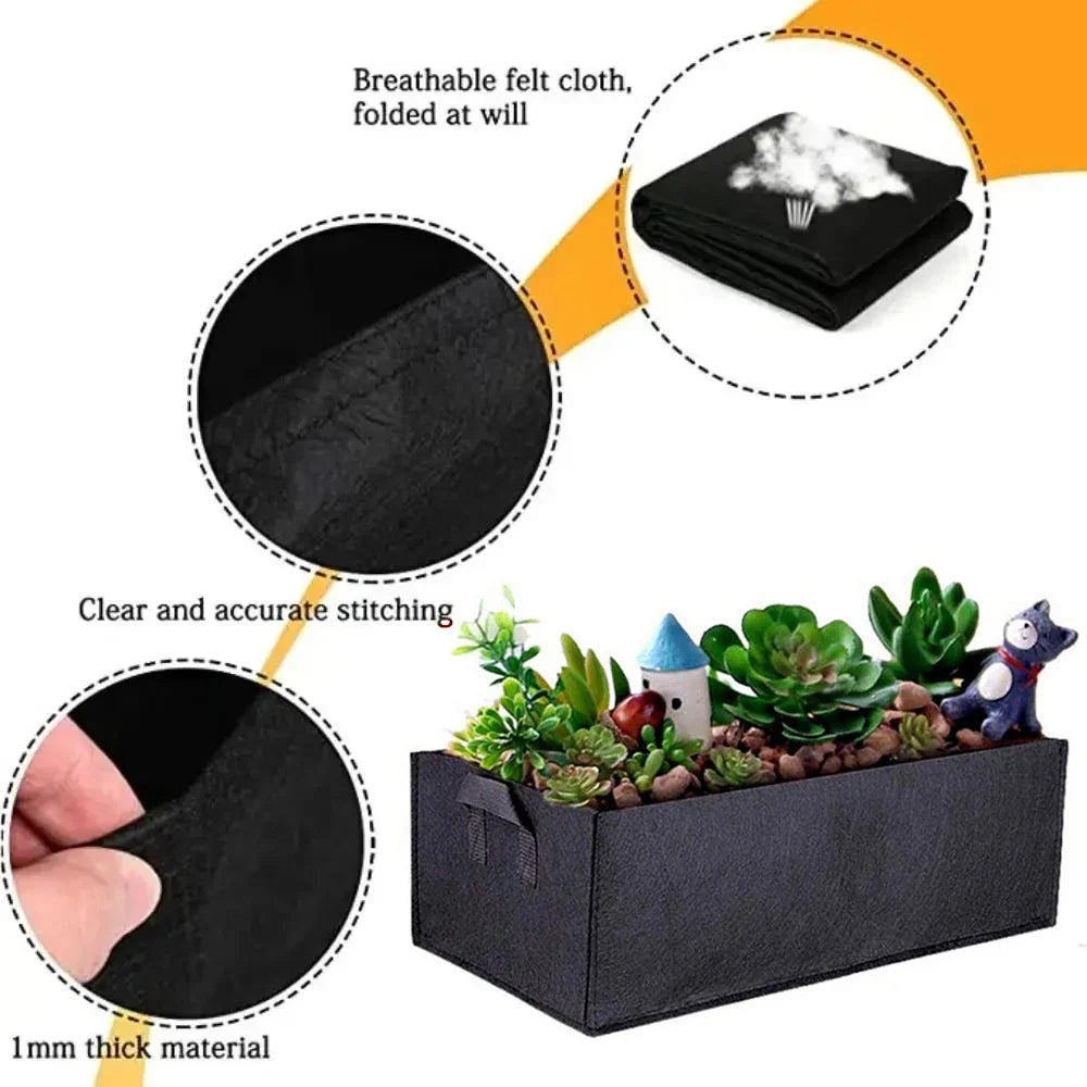Square Felt Vegetable Grow Bags Breathable Non Woven Garden Bags