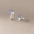925 Sterling Silver Ginkgo Leaf Stud Earrings For Women Luxury Quality Jewelry Accessories Wholesale 2024 Trend Money 925