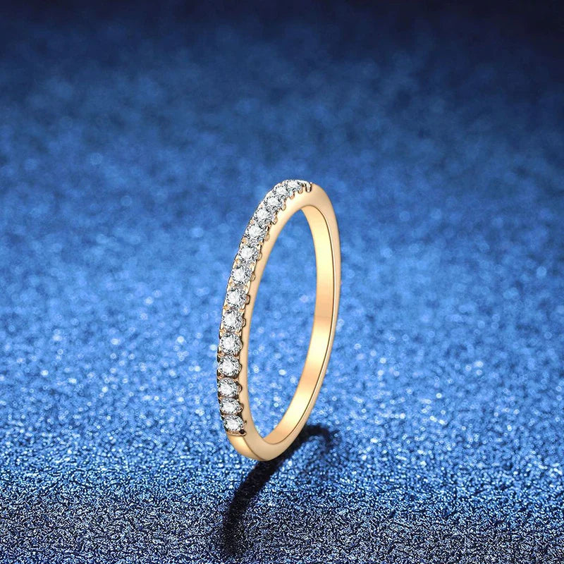 NeeTim Full D Color Moissanite Wedding Band Ring 925 Sterling Silver Eternity Band Engagement Bride Bands Party Rings For Women