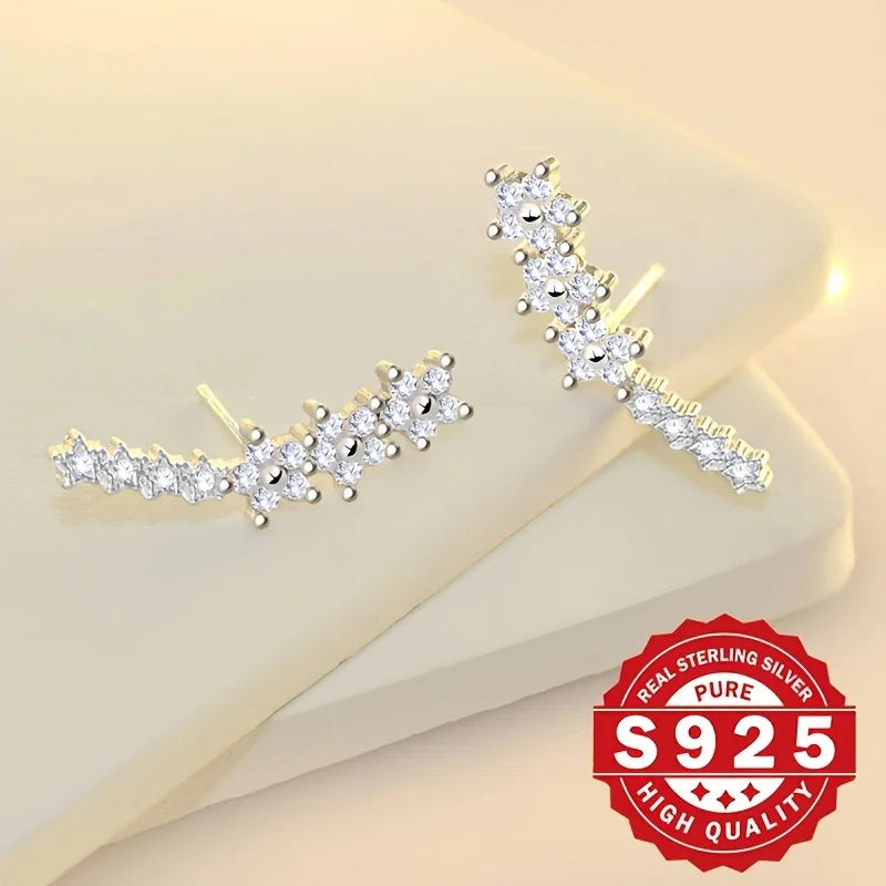 S925 silver splicing row flash cute, exquisite and elegant Valentine's Day wearable, hypoallergenic