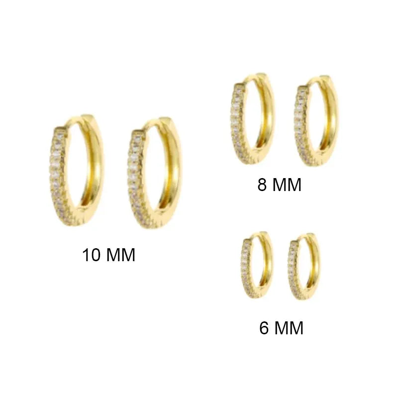 1 Pair Minimal Exquisite Hoop Crystal Zirconia Small Huggie Thin Cartilage Earring For Women Helix Tragus Piercing Jewelry