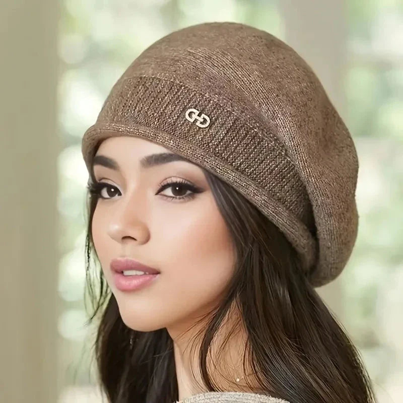 Women’s Soft Jacquard Knit Beret Cap Lightweight Stretchy Hat - Image 2