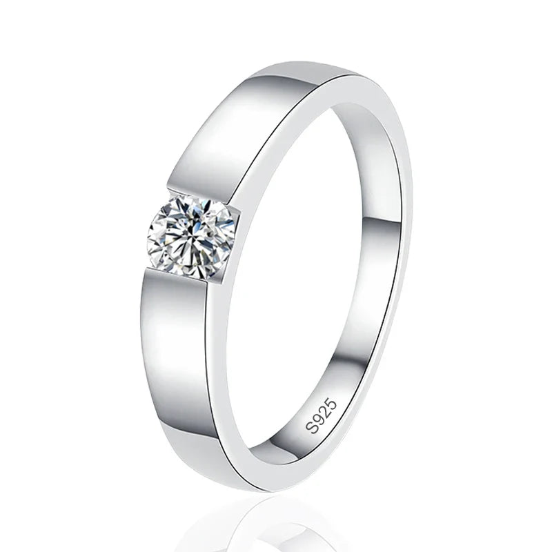 NeeTim 4mm D Color Moissanite Ring for Couple Women Men 925 Sterling Silver Lab Diamond Engagement Wedding Rings Jewelry Bands