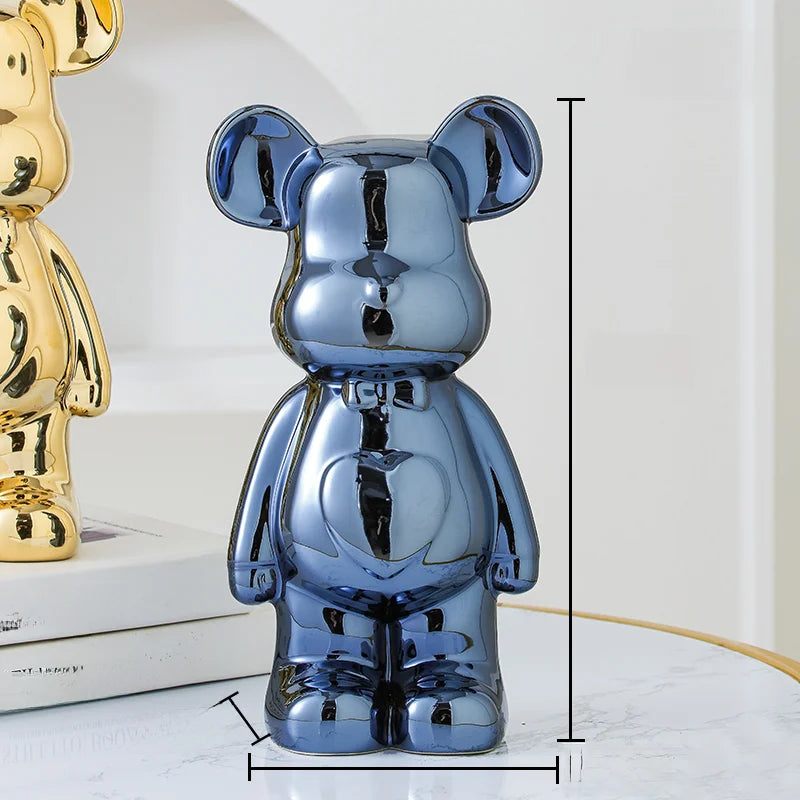 17/27/cm Aesthetic Bear brick Ceramic Staute Teddy Bear decor action figure Sculptures Ornament for room Home Decoration Crafts