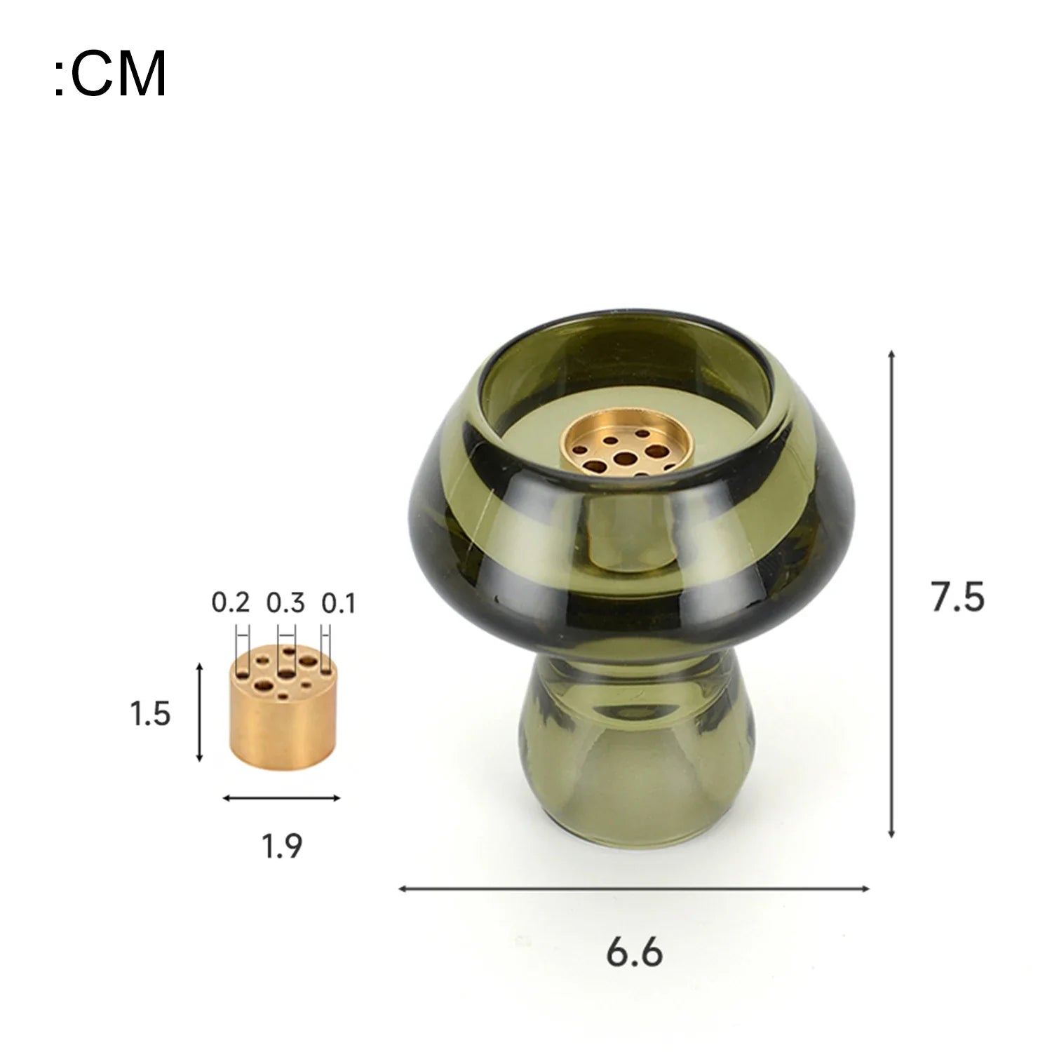 Glass Mushroom Incense Burner Brass Nine-Hole Incense Holder Incense Stick Holder for Meditation Yoga Spa Home Decor