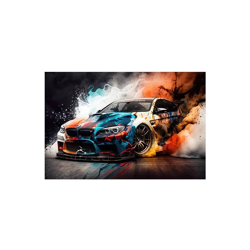 Large Size Retro Sports Car Poster Classic Luxury Racing Graffiti Canvas Painting Supercar Watercolor Wall Art Room Home Decor