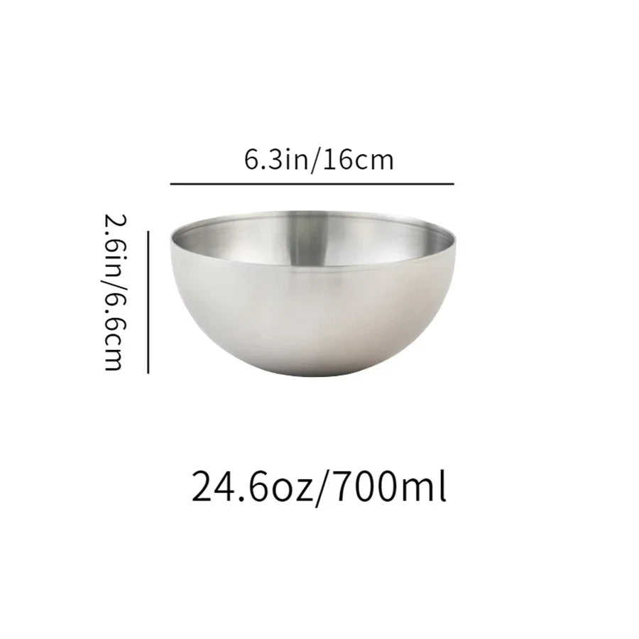 Korean stainless steel fruit and vegetable salad bowl with rice bowl, cold noodle bowl, instant noodle bowl, cold mixing bowl