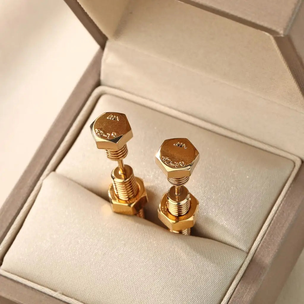 Kind Exquisite Fashion Earrings Screw Stud Earrings, Personalized Study Birthday Gift for Lovers