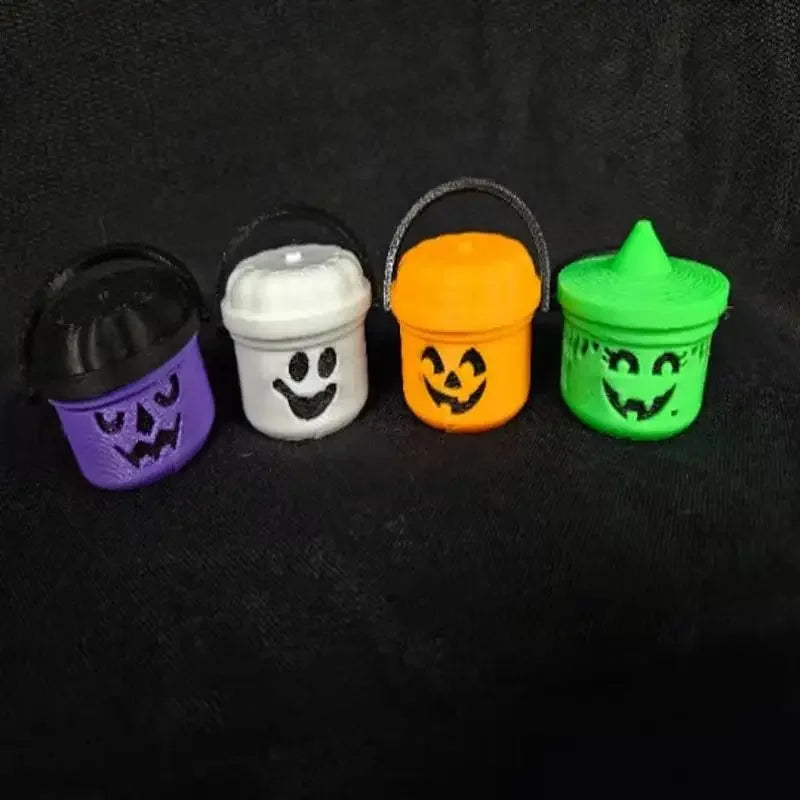 Pumpkin Lantern Bucket Mini Halloween Nostalgia Bucket Candy Jar Trick or Treat Basket Halloween Small Candy Bucket orang