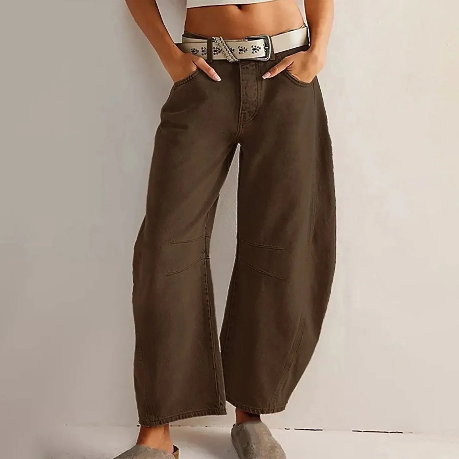 Women's Y2K Baggy Mid-Waist Wide-Leg Barrel Jeans Streetwear - Image 6