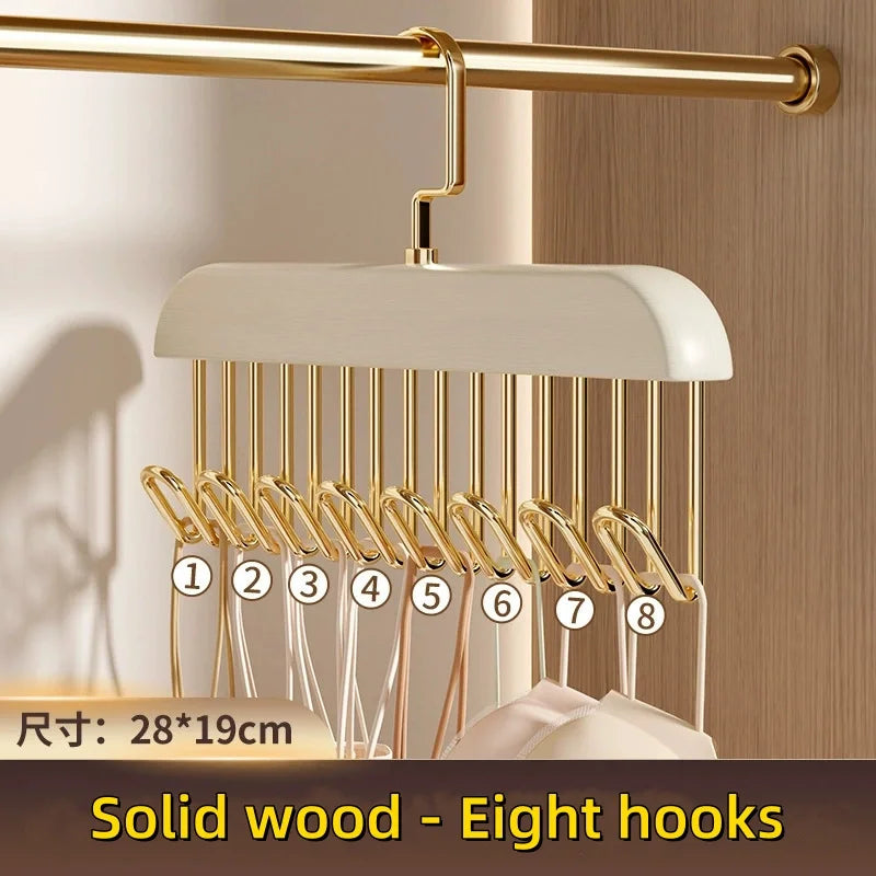 Wooden Multi-Hook Space-Saving Closet Hanger for Bras and Vests - Image 11