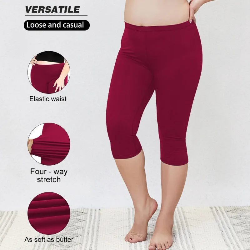 Plus Size High Waist Fitness Yoga Shorts