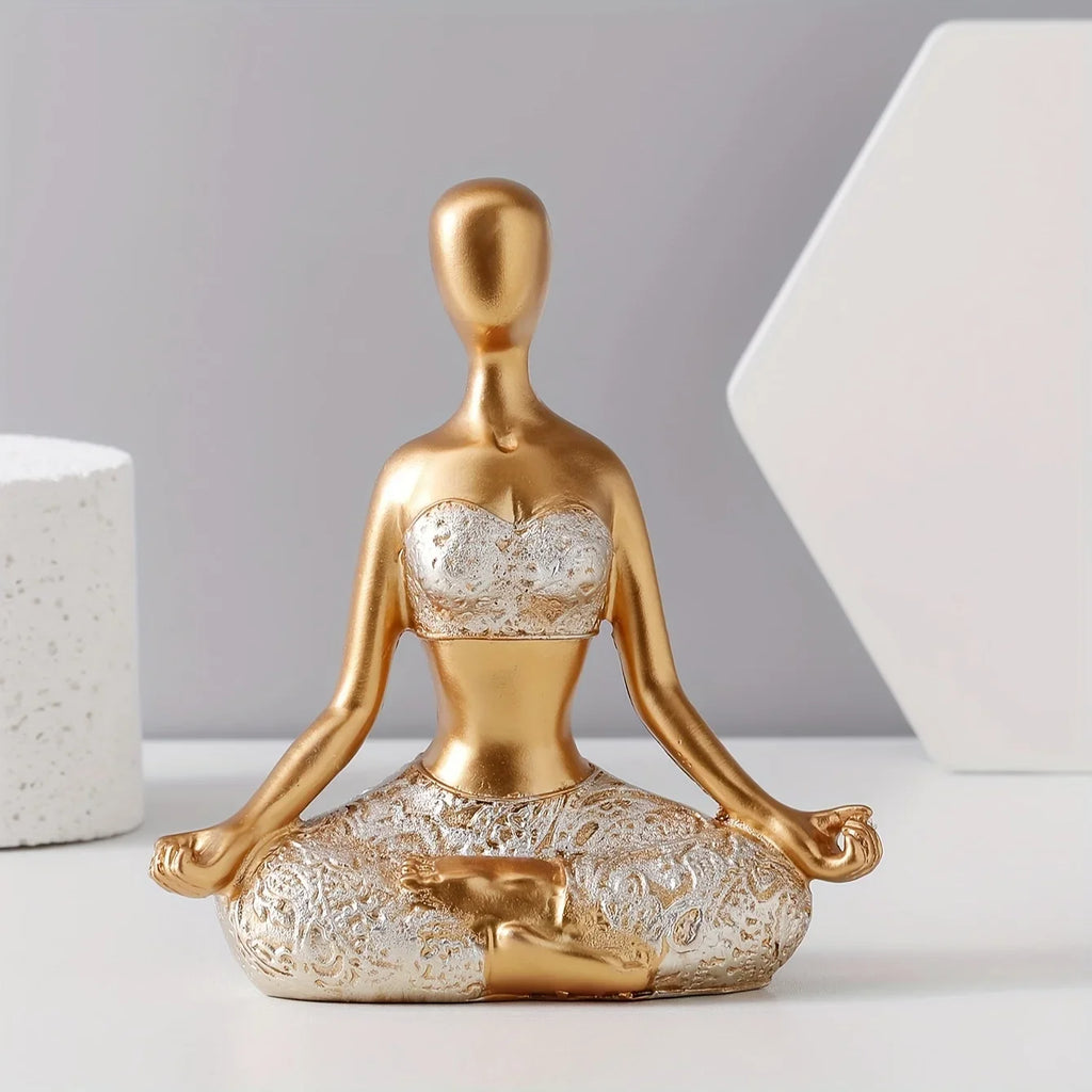 Yoga girl ornaments, tv stand decorations, body art figurines, meditation yoga ornaments, office decorations, lifelike girl shap