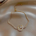 Korea New Design Fashion Jewelry Zircon Star Moon Stretch Adjustable Bracelet Girl Gift Women Custom Jewelry