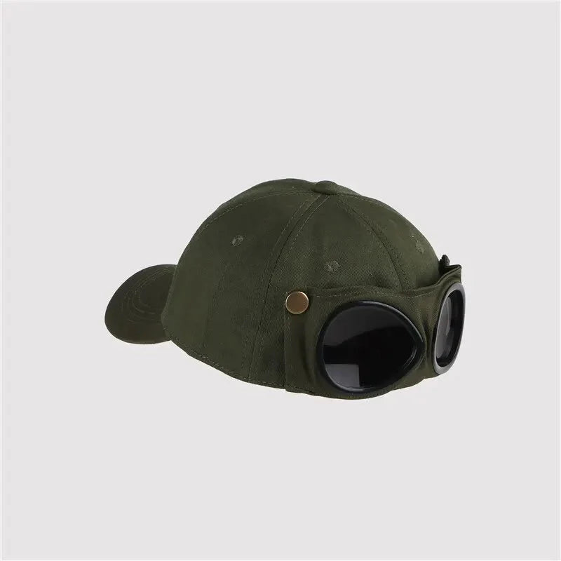 Aviator Baseball Cap – Unisex Summer Hat with Built-In Sunglasses