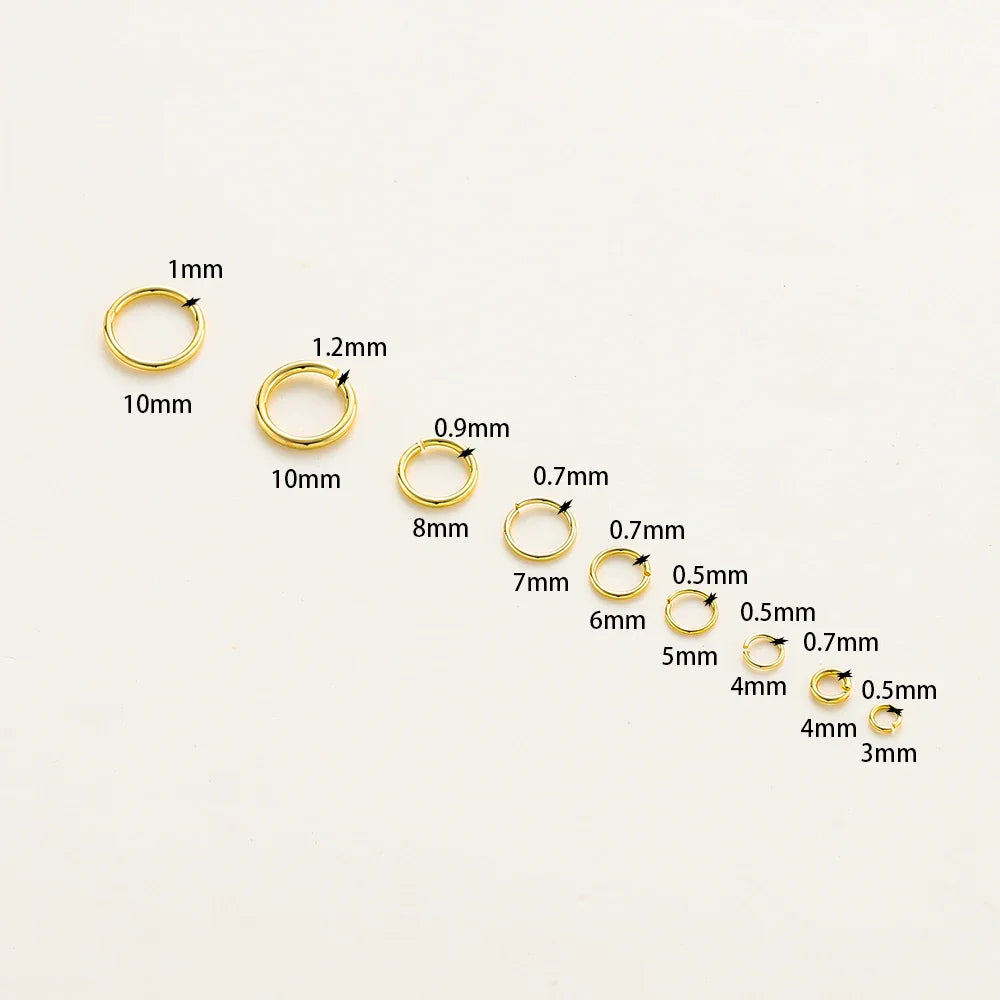 50-200/lot 14K 18K Gold Necklace Open Single Jump Ring Lobster Clasp Connector Split Ring Fitting DIY Jewelry Making Accessories