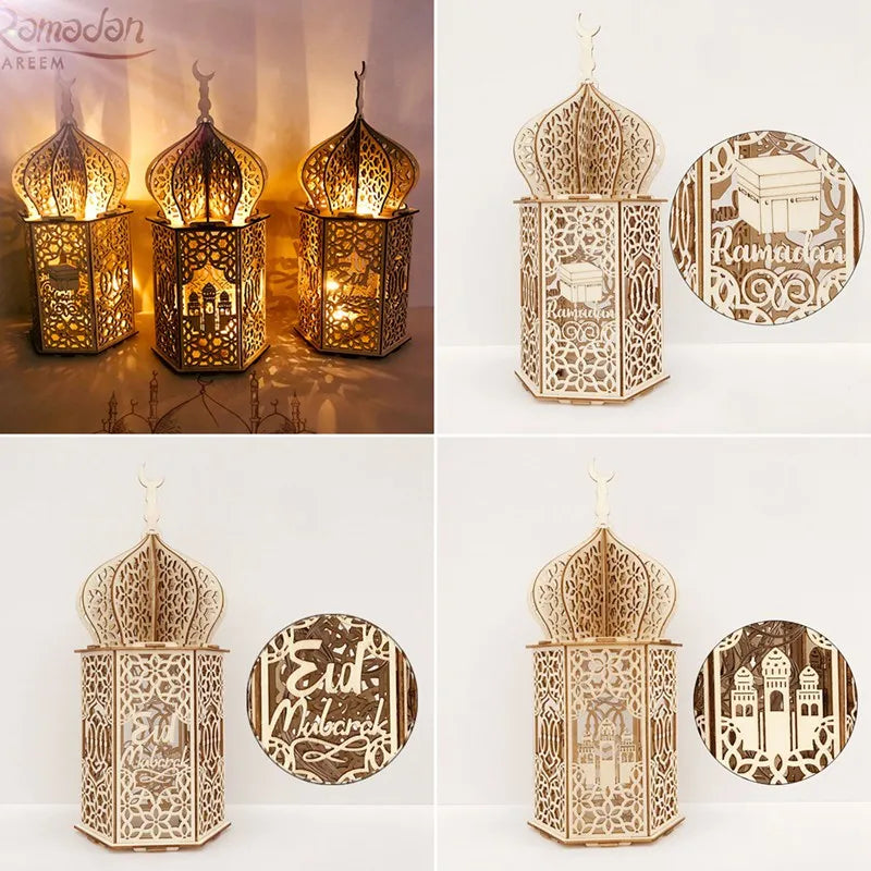Wooden Palace Ornament Ramadan Decoration For Home Aid Eid Mubarak Ramadan Kareem Islamic Muslim Festival Party Decoration 2025