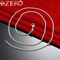 ALIZERO 40-70cm 925 Sterling Silver 2mm Side Chain Necklace For Women Men Wedding Party Fashion Charm Jewelry Gift