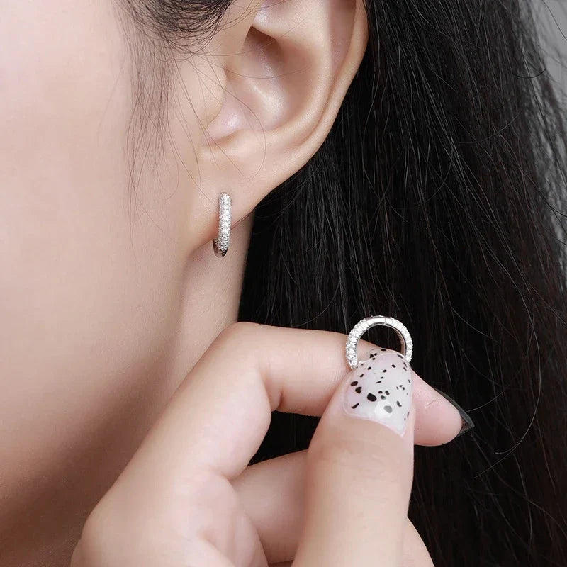NeeTim Full Moissanite Diamond Earrings 925 Sterling Silver with Gold Plated Wedding Engagement Party Fine Jewelry for Women