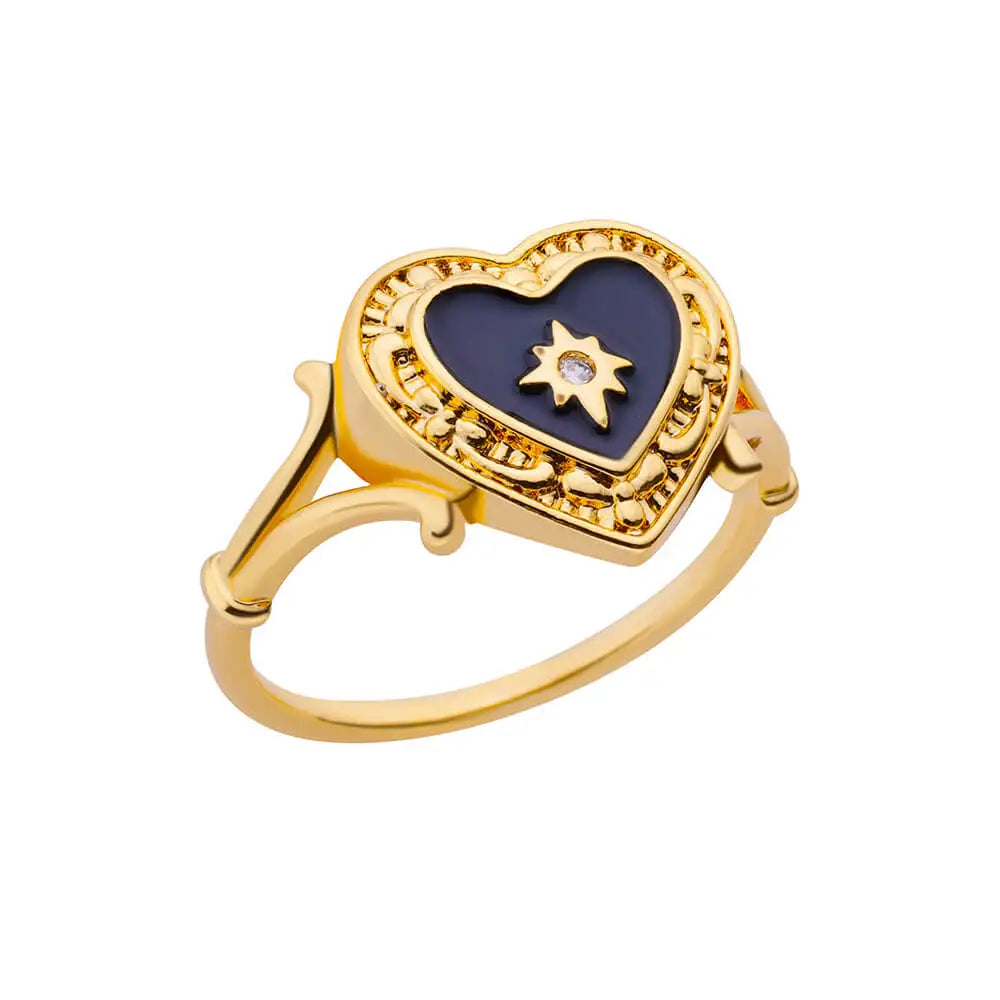 Heart Shape Zircon Rings For Women Stainless Steel Gold Color Aesthetic Couple Ring 2024 Trend Wedding Jewelry Gift For Friend