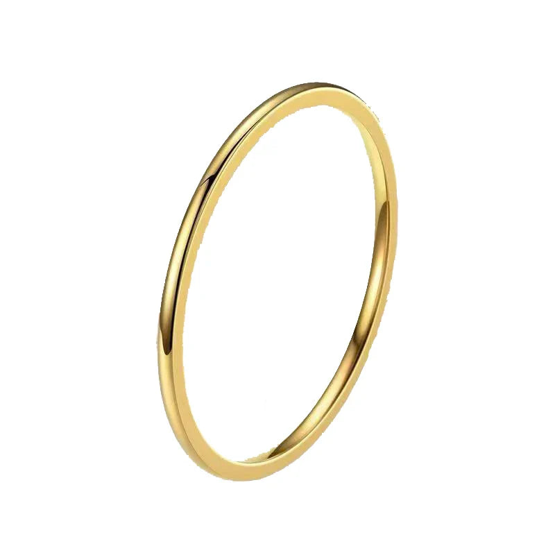 Stainless Steel Rings Gold Color/Silver ColorAnti-allergy Smooth Simple Wedding Couples Rings Bijouterie