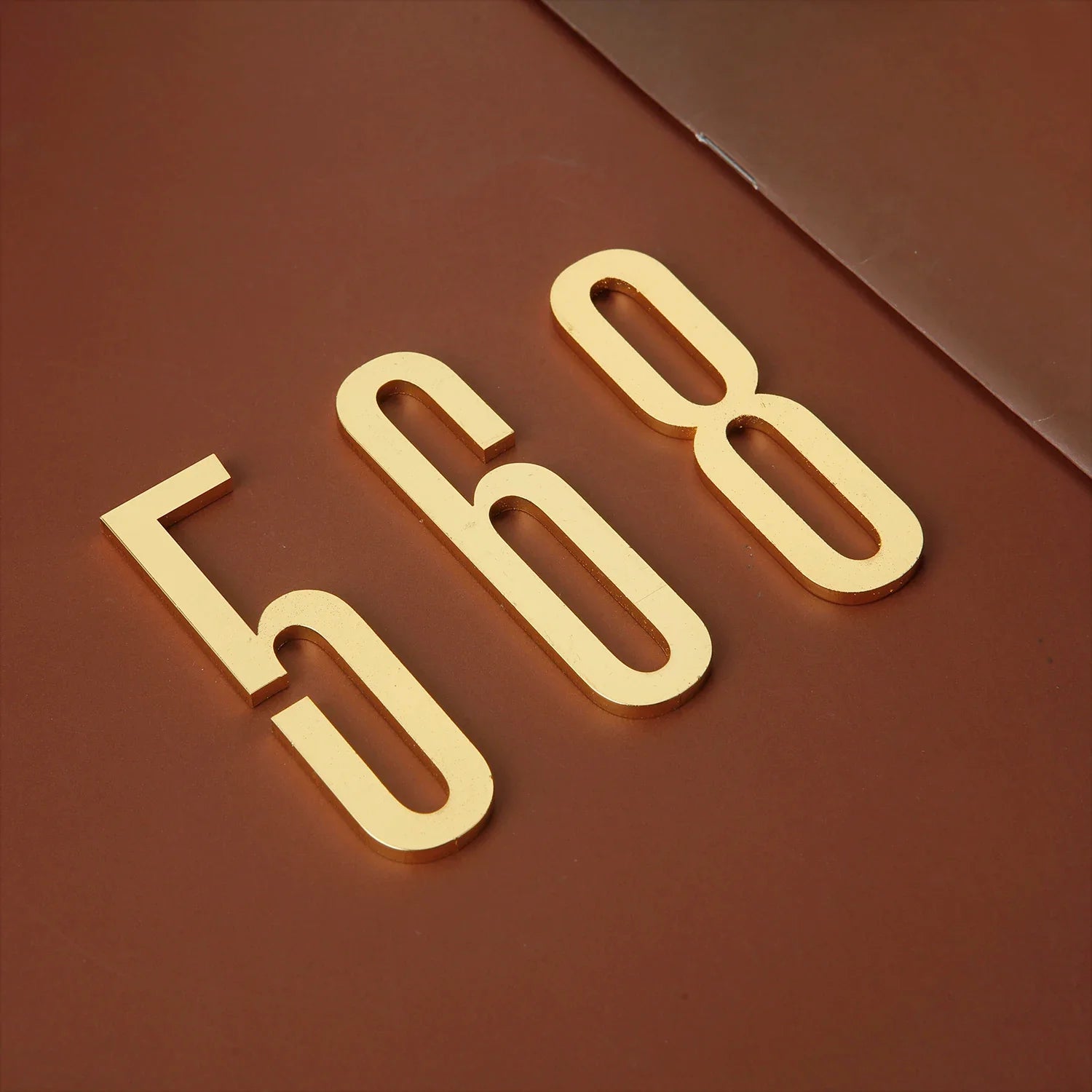 Golden Door Number with Backing Adhesive 7cm Metal House Number Apartment Door Number for Outdoor Hotel Home Mailbox Label