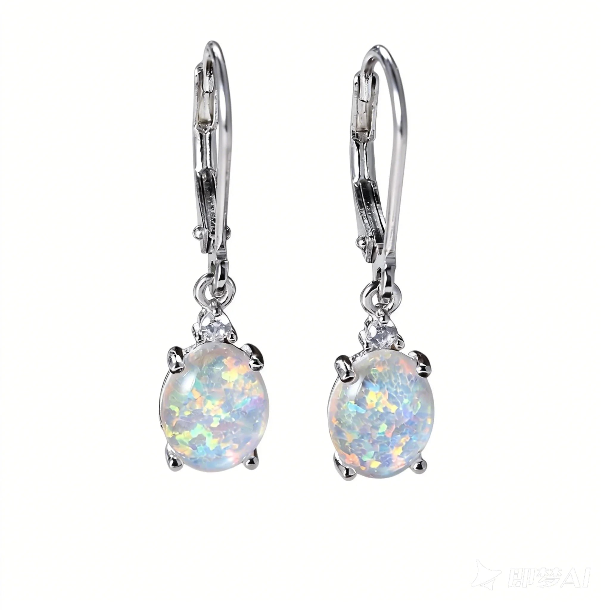 S925 Silver round Crystal Pearl Mother-of-Pearl Earrings with Green Flame Crystal Plated Iridium Golden Women's Design