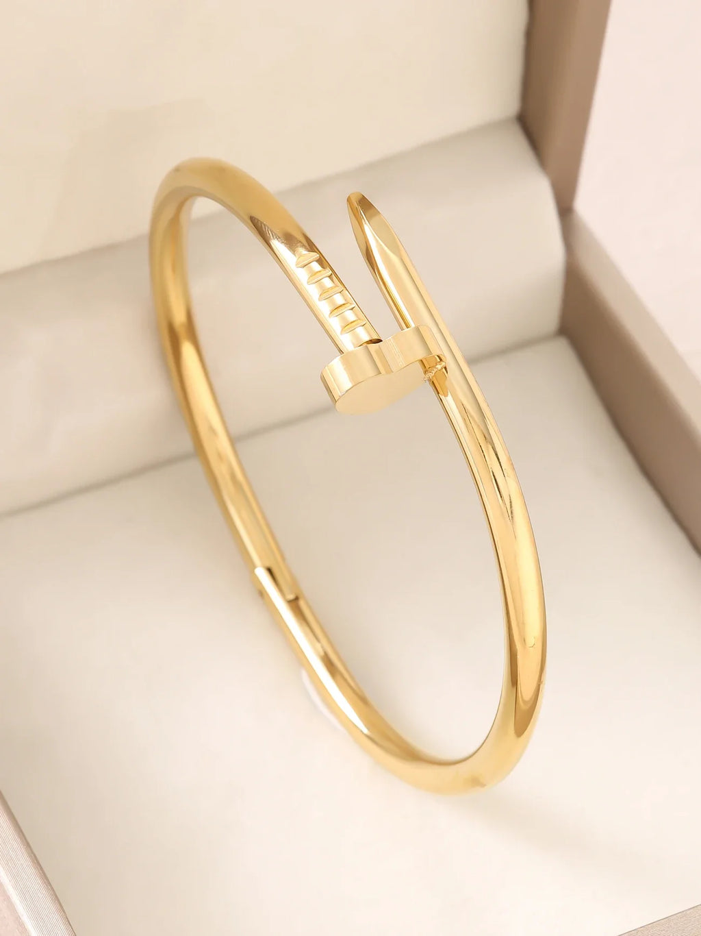 1pc 18K Gold Plated Stainless Steel Stackable Bracelet With Chain And Clover Design, Fashion Style For Women, Suitable For Casua